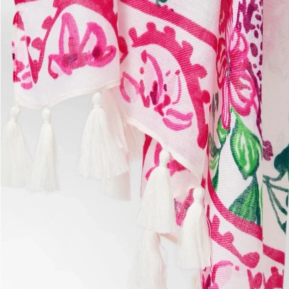 Brand New Lilly Pulitzer Resort Scarf Coconut Safari Sanctuary Engineered Scarf